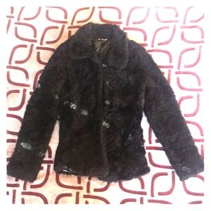 Vintage black faux fur coat